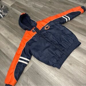 Vintage NFL Chicago Bears Jacket With Hood Heavy Football Full Zip Size Large